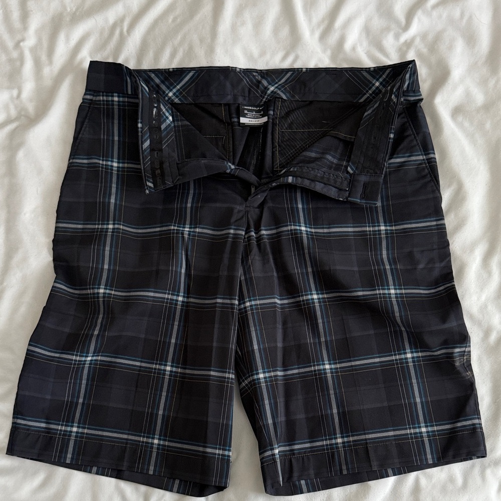 Men's Black Plaid Shorts
